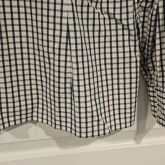 Lands'end Henley plaid L/S tunic top shirt sz M 10 12 - Picture 4 of 9